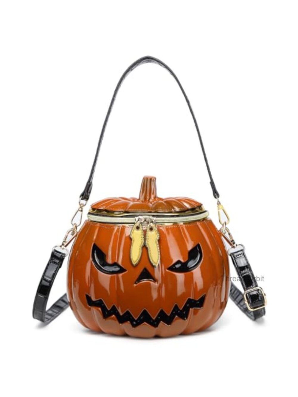 Pumpkin Shaped PVC Crossbody Bag Halloween Novelty Purse